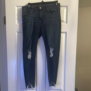 Just Black Dark Blue Distressed Skinny Jeans